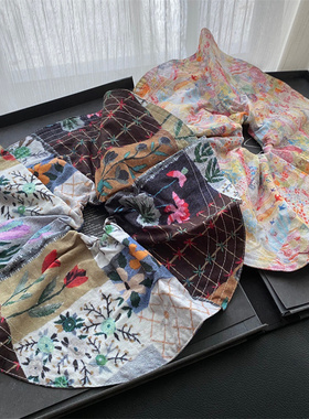 超大号大发圈大肠圈直径30cm氛围感复古头花棉麻森系仙美头绳发饰