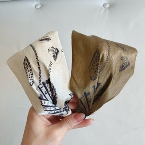 海洋风贻贝海湾宽边发箍轻奢印花复古国风中式高颅顶头箍压发发卡