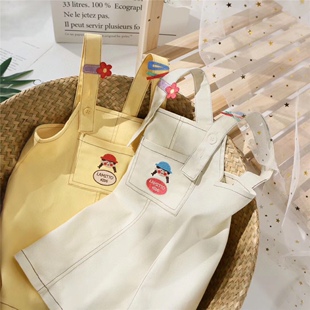 清仓不退不换!婴儿宝宝女童两色可爱发夹q黄色米色背带裙