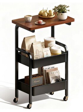 3 Tier Metal Rolling Utility Cart Organizer Table Top Stable