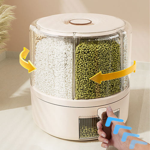 Multi Grid Rice Dispenser, Sealed Grain Storage Bucket