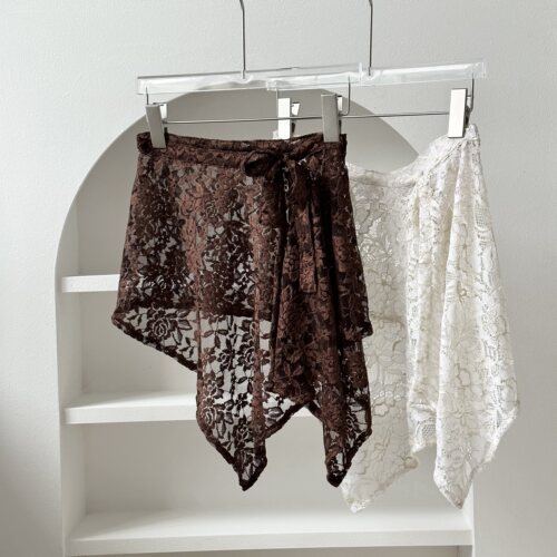 给日本顾客制作的样品 车间多色 搭配牛仔裤修饰身材一片系带屁帘