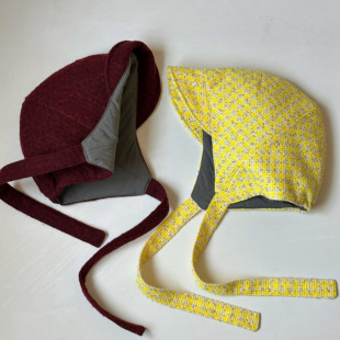 给日本顾客制作的样品 车间多色 冬季女系带包头护耳帽原创设计