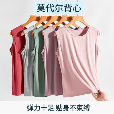 夏背心莫代尔中老年奶奶老人汗衫
