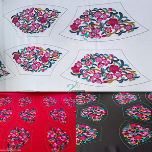 2024秋季新品民族风服装配件布依族壮族刺绣片围腰电脑绣花1片装