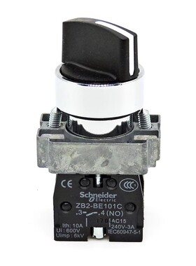 施耐德选择开关XB2BD53C三档自复位两常开22mm XB2-BD33C自锁旋钮