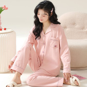 可爱少女可外穿家居服套装 纯棉睡衣女2024春秋新款 大码 薄款 长袖