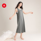 夏天睡裙棉女士睡衣假两件圆领背心连体长裙无袖 休闲可外穿家居服