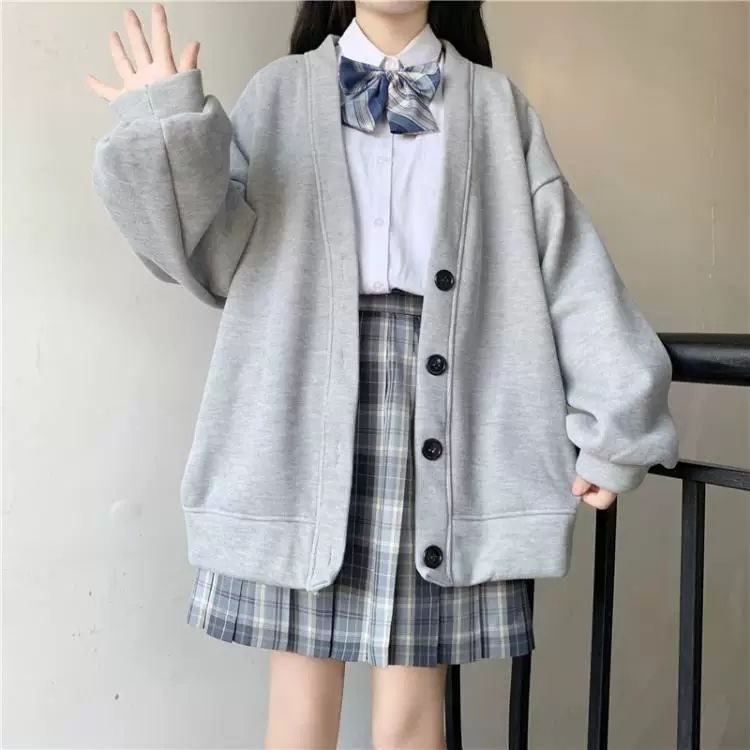 日系开衫卫衣女春夏新款百搭学生卫衣/绒衫