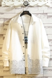 2021春季新原创海浪刺绣衬衫中性风青年大码长袖休闲上衣CS62，男装衬衫，电商A021A