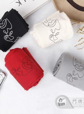 niss26 日系抽象涂鸦几何80D印花打底裤天鹅绒丝袜卡通连裤袜子女