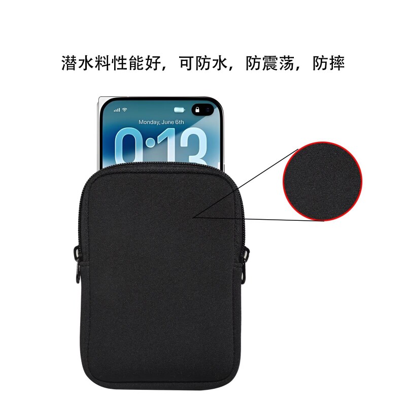 挂脖拉链包适用于iPhoneduo/puraxmax/zfold8/小米大阔折叠挂腰包