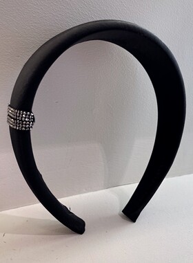 黑色简约宽发箍韩国2025新款镶钻高级感洋气时尚轻奢头箍头饰发饰