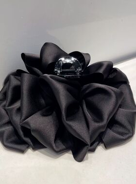 韩版质感蓬松云朵泡泡抓夹女 2025新款大号蝴蝶结盘发鲨鱼夹发夹