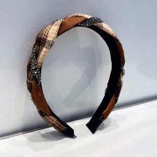 韩国高级感美拉德风格 秋冬头箍发饰头饰 子编织水钻发箍女2023新款