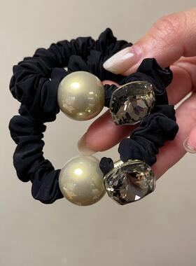 2025新款高端耐用珍珠发圈橡皮筋绑头发高弹力发绳简约大肠圈头绳