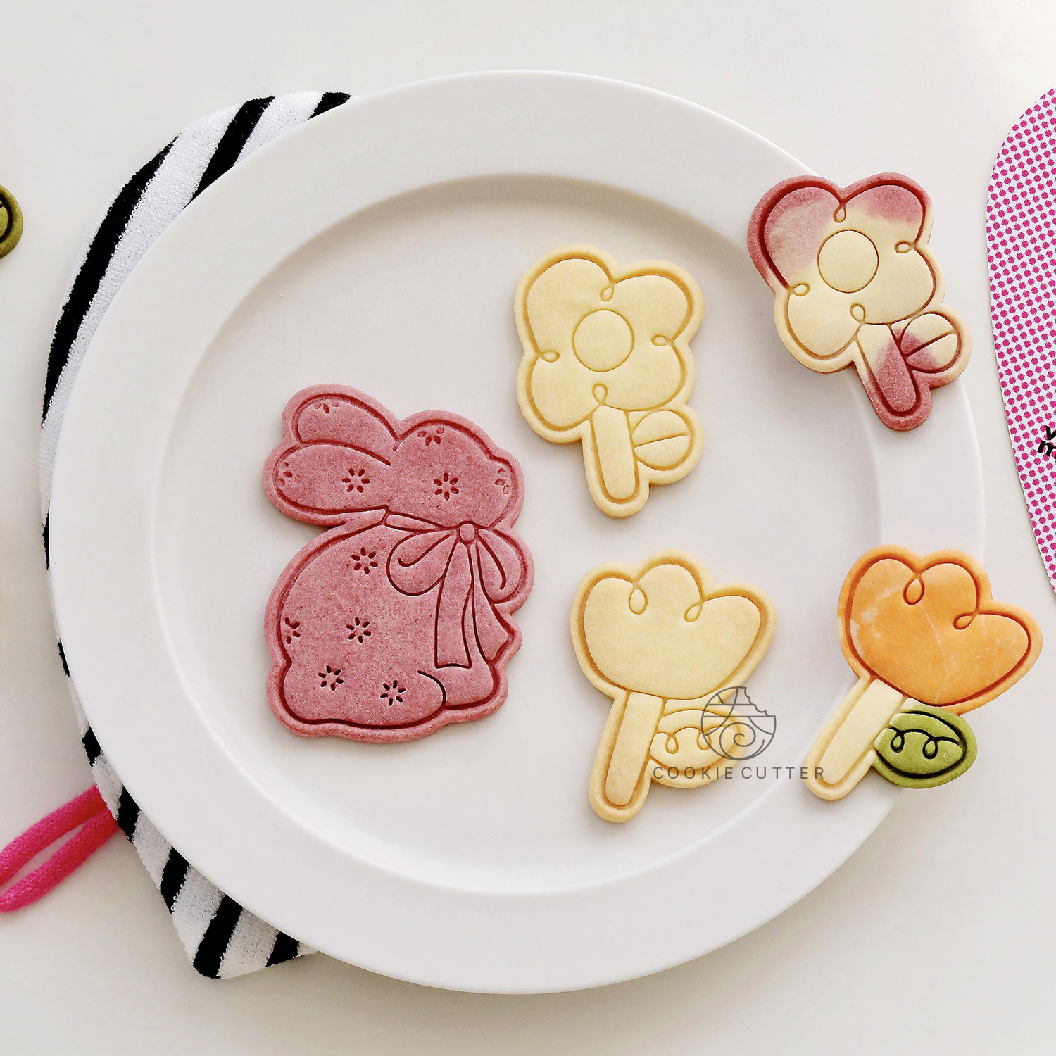 北欧风田园花兔饼干模具 复活节小兔子宠物零食工具 花朵辅食工具