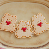 卡通情人节小动物爱心抱抱饼干模具 小熊猫咪兔子宠物零食工具diy