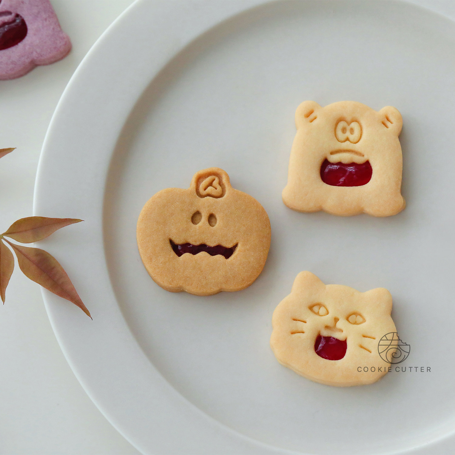 果酱夹心万圣节白脱饼干模具 南瓜辅食工具 卡通猫咪怪兽曲奇压模