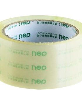 得力30203封箱胶带超透明胶布48mm×60y/1卷粘贴打包胶条抗