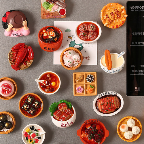 仿真小吃美食冰箱贴立体吸铁石