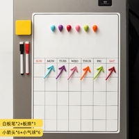 Magnetic fridge magnet message board, erasable calendar, ins note-taking, magnetic soft black and white board schedule, complementary food schedule thumbnail 2