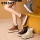 新款 保暖舒适时尚 棉鞋 星期六复古百搭圆头厚底雪地靴2025冬季 女鞋