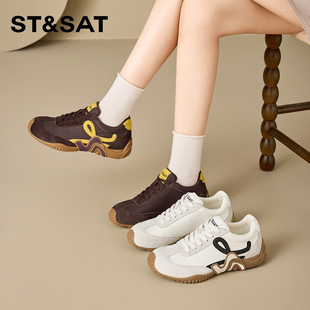 星期六2026年新款德训鞋女复古运动休闲鞋明星同款小众潮牌阿甘鞋