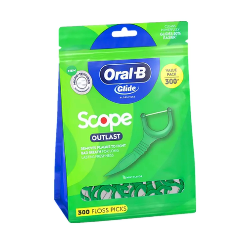 现货美国Oral-b正品欧乐B Glide scope长效薄荷味丝滑牙线棒300支