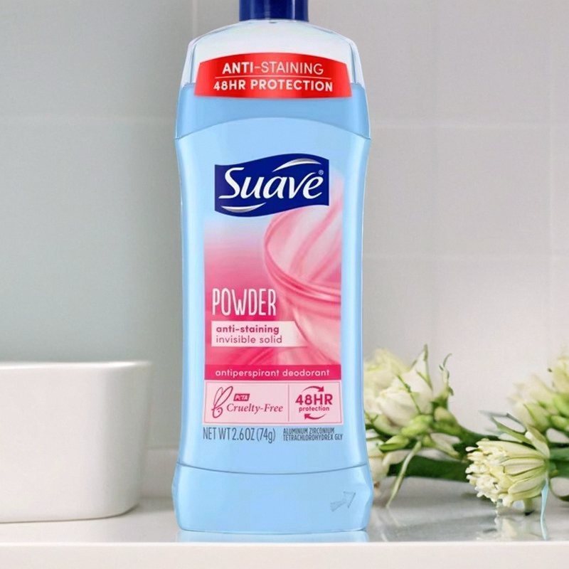 特价现货 美国Suave 丝华芙止汗膏24小时爽身粉味道74g去体味