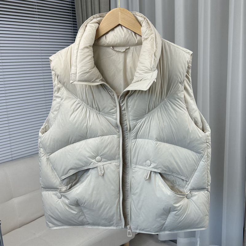 正品【韩版爆品】90%白鸭绒马甲