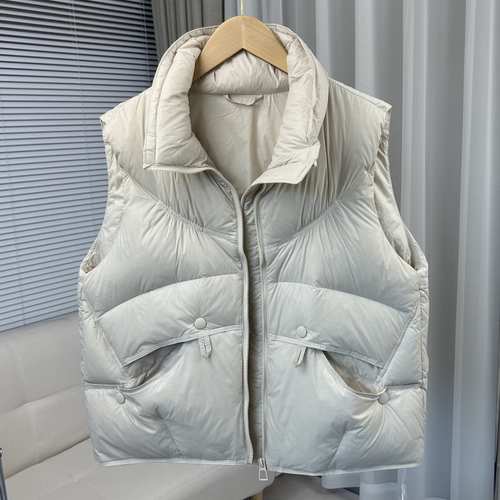 正品【韩版爆品】90%白鸭绒马甲