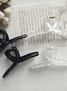 11cm大抓夹光板夹子 手工diy黑色透明色后脑勺夹鲨鱼夹B125