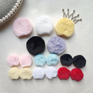 6cm毛绒小熊耳朵手工diy米奇耳朵 吧唧托材料应援棒扇子装饰F263