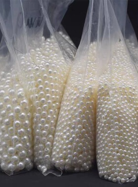 100g米色直孔仿珍珠6/8/10/12mm 手工diy珠子发箍手链发饰材料