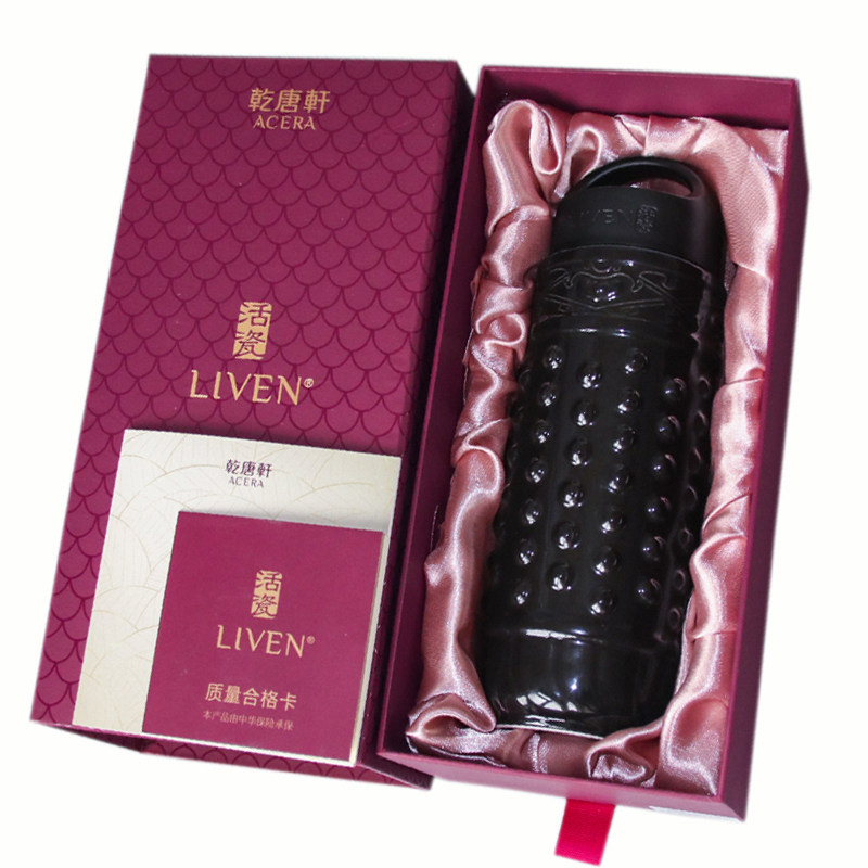 乾唐轩活瓷杯正品经典450ml大容量带盖随身杯陶瓷泡茶水杯子男