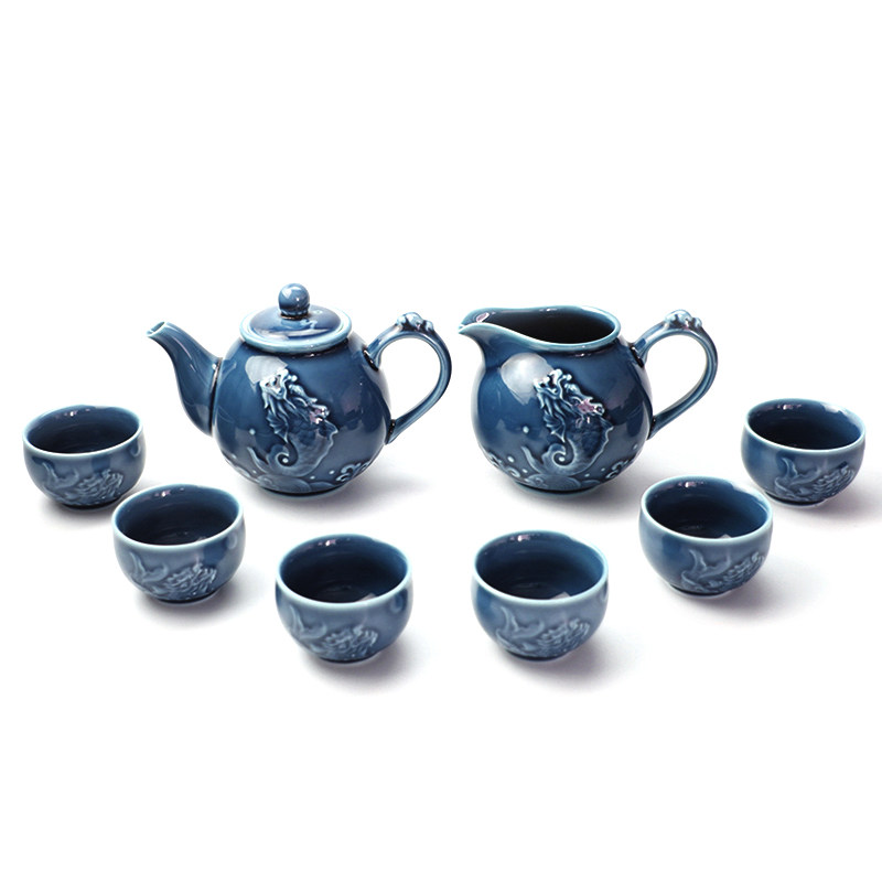 乾唐轩鱼跃龙门6杯创意陶瓷茶具