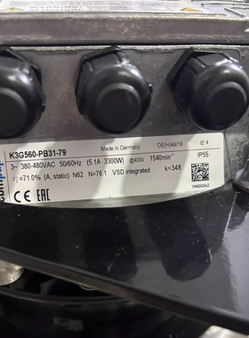 德国进口K3G560-PB31-79精密空调离心风机全新K3G560-FA28-03/G01