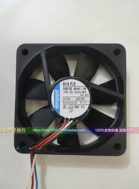 TYP 614F全新正品60*60*15 ebmpapst德国6CM 6015 24V1.1W 614f/2