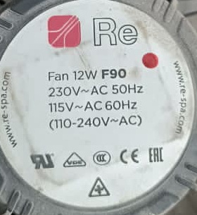 Fan 12W F90 Re 230v-115v 110-240v AC 50/60HZ