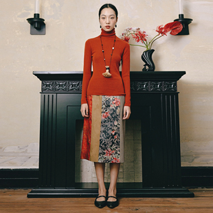 胡可的买手店 YUANYE园野 超细美利奴羊毛针织堆堆领高领打底衫