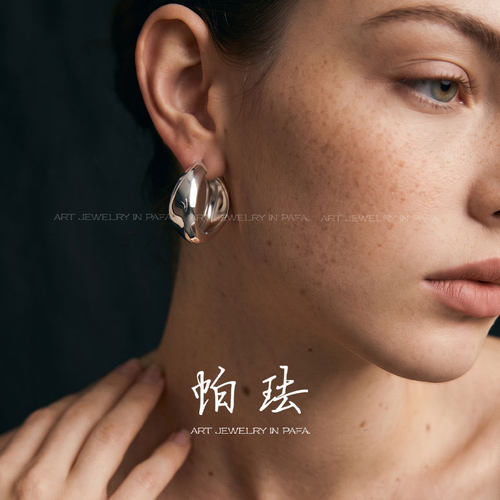 胡可的买手店 PAFA帕珐【迟光】设计款黄昏暮色老钱法式耳圈
