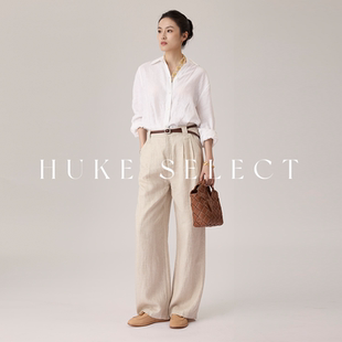 胡可的买手店 26春上新 HDL百搭亚麻通勤舒适长裤