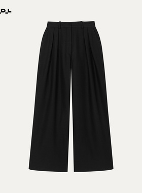 胡可的买手店 HDL CONFIADO纯黑色双褶阔腿西装长裤