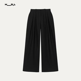 胡可的买手店 HDL CONFIADO纯黑色双褶阔腿西装长裤