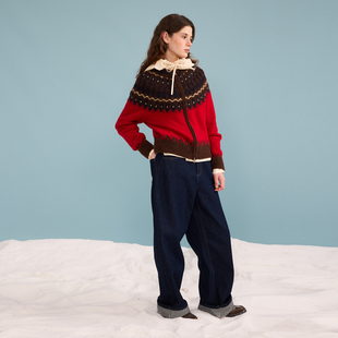 SYZSD4F1114 SUUYUUWANG立领费尔岛提花开衫 胡可 买手店