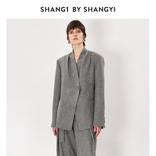 SHANG1 SHANGYI轻熟风高级V领西服外套西服上衣 买手店 胡可