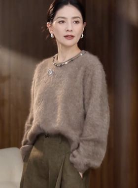 胡可的买手店 HDL 25冬季上新 100%牦牛绒珠串装饰毛衣套头