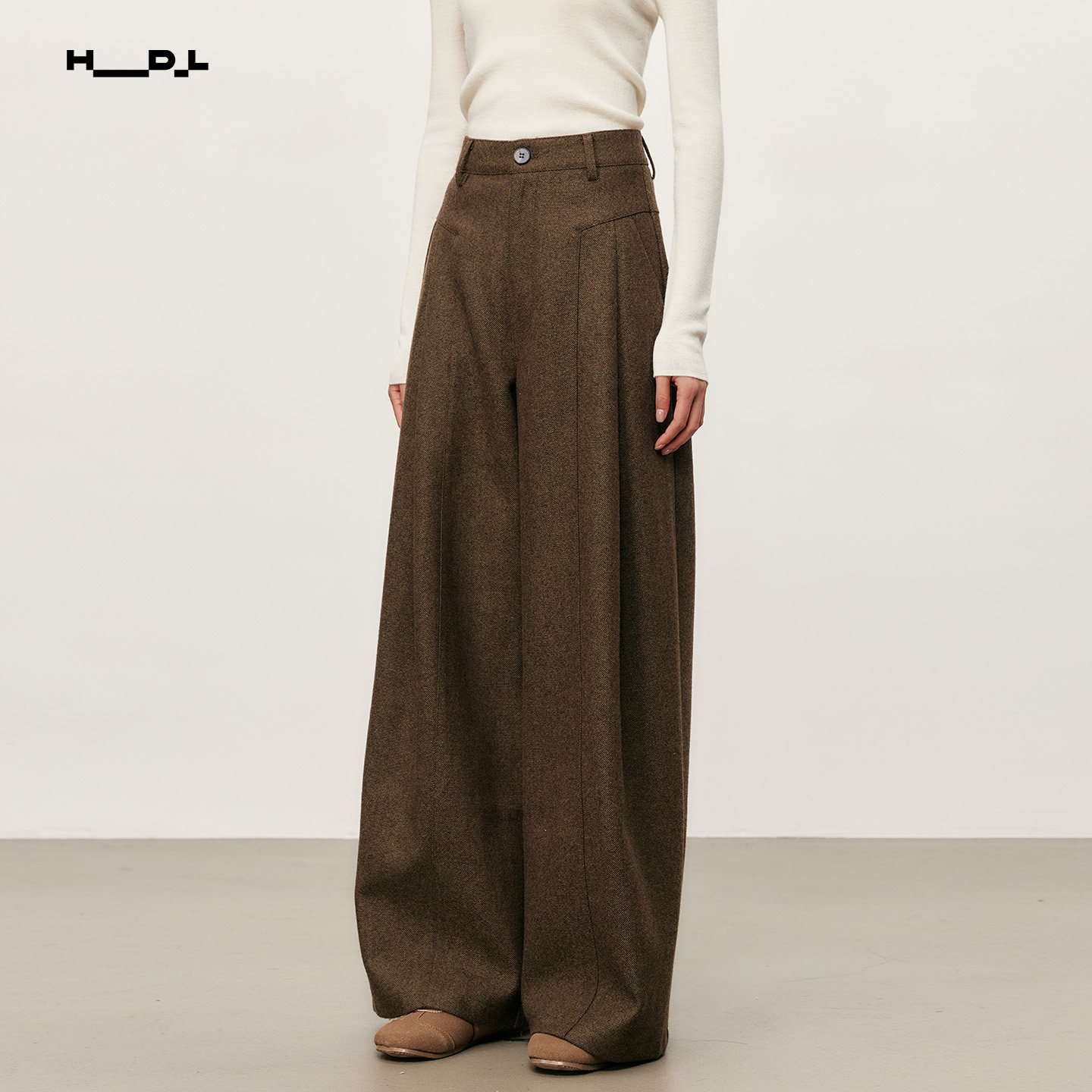 胡可的买手店 HDL·高级复古风羊毛混纺阔腿裤,女装/女士精品,西装裤/正装裤,淘宝优惠券,粉丝福利购,淘宝优惠卷