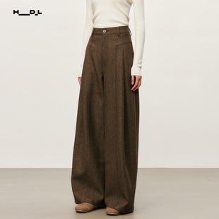 胡可的买手店 HDL·高级复古风羊毛混纺阔腿裤